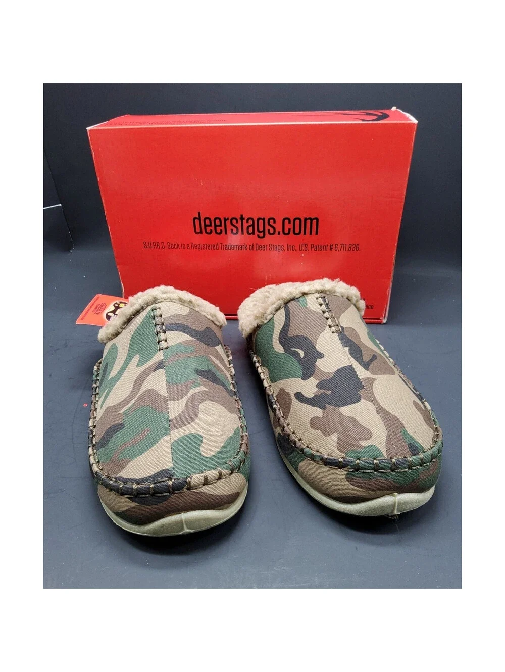 NEW Deer Stags Nordic Indoor Outdoor Slippers Camo Supro Tech Men's Sz 8 Wide